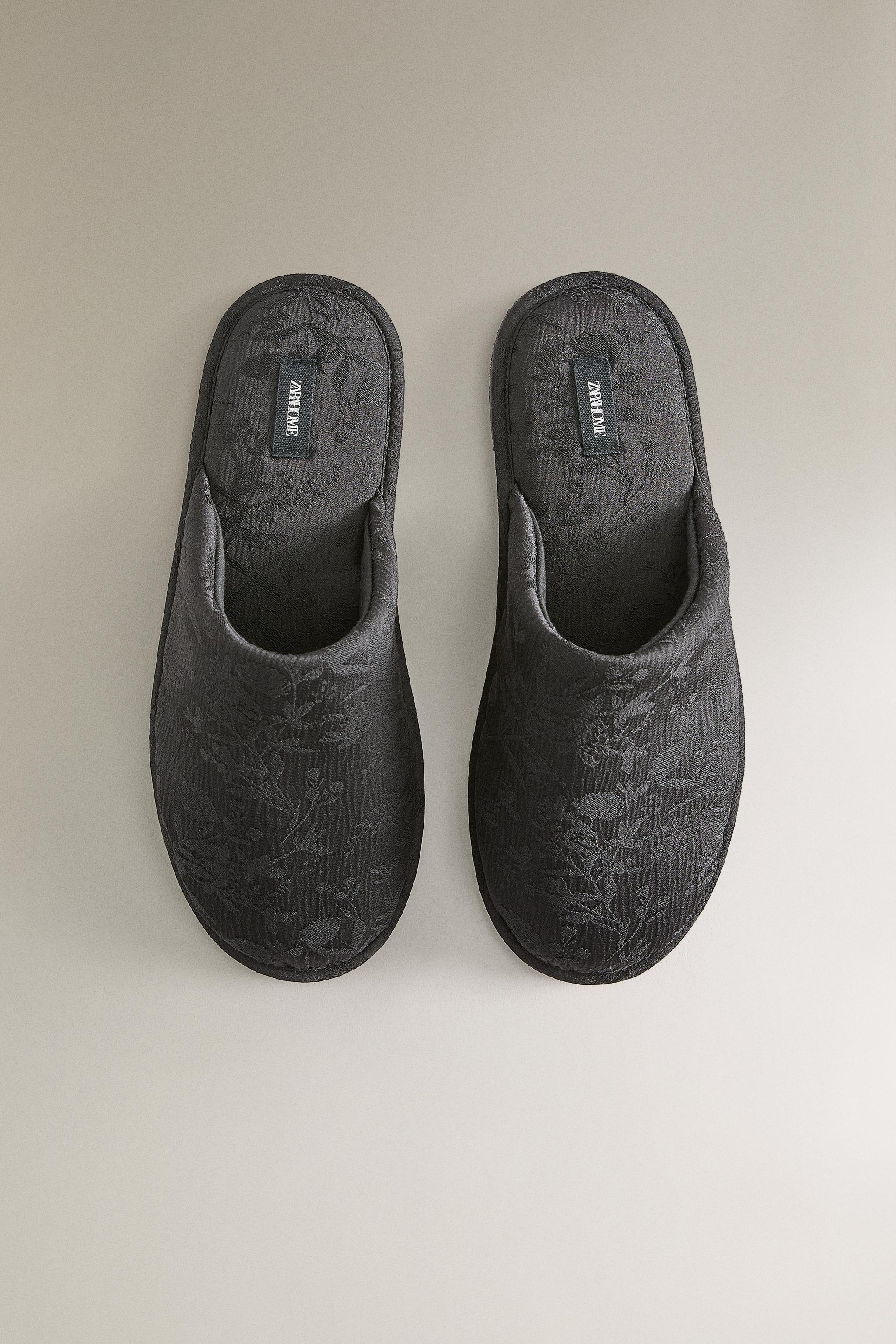 JACQUARD MULE SLIPPERS